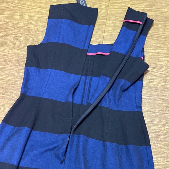 NWT Banana Republic Black and Blue Striped Sloan Sleeveless Dress Size 12 - Picture 10 of 10